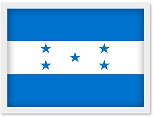 Artery8 Honduras National Flag Patriotic Vexillology World Flags Country Region Poster Artwork Framed Wall Art Print A4