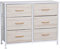 Requena 6-Drawer Chest of Drawers with Wood Top, Large Storage Space, Easy to Install Room Organizer for Bedroom, Living Room, Nursery, Hallway (CD-5826-BEECH-WH)