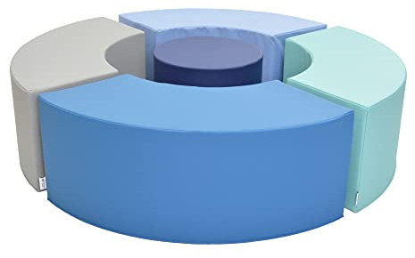 Children’s Factory, CF805-324TRQ, 5-Piece Curve Seating, Tranquility, Classroom or Daycare Furniture, Kids Preschool Reading Nook Flexible Seating