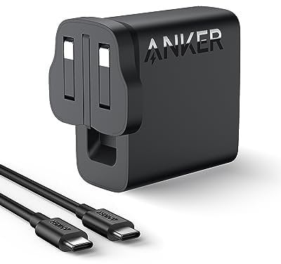 Anker 100W USB C Charger, Compact and Foldable Fast MacBook Charger, For MacBook Pro, MacBook Air, Samsung Galaxy, iPad Pro, and All USB C Devices (5 ft C to C Cable Included)