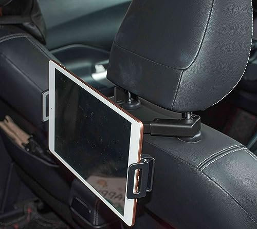 JSCARLIFE Car Tablet Holder,Car Headrest Mount Car Backseat Seat Mount Tablet Headrest Holder Universal 360° Rotate Adjustable Car Seat Stand Cradle for All 4.7-12.9 Tablet iPad/Pro/Air/Mini