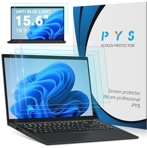 PYS [Lot de 3 Protection D'écran pour Ordinateur Portable 15,6 Pouces 16:9 - Filtre Anti-lumière Bleue et Anti-Reflet, Résistant Rayures, Anti-Empreintes, Film Mat Protection d'écran 15,6 Pouces