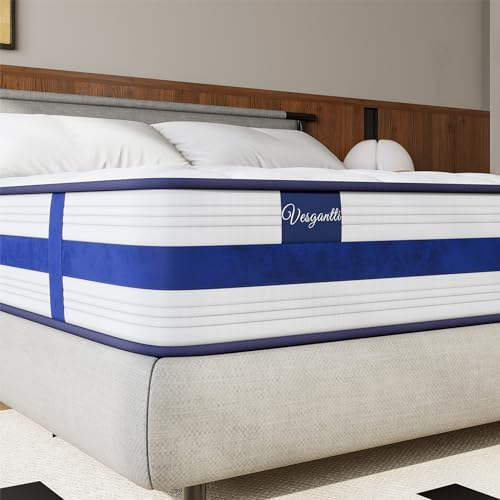 Vesgantti 100x200cm Matratze 26cm Höhe H3 Orthopädische 7 Zonen Tonnentaschenfederkernmatratze Mittelfest Komfortschaummatratze Öko-Tex Zertifiziert Matratzen