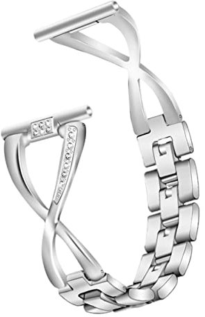 OSALADI Correa De Reloj Inteligente Gemas De Imitación Repuesto Compatible Reloj Plateado y Moderna