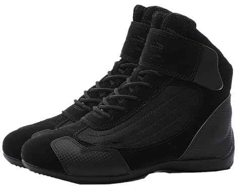 PLABNK Scarpe Da Moto Da Strada (38-46), Stivali Moda Casual/da Moto, Antiscivolo E Traspiranti, Stivali Da Esterno/Escursionismo/Anti-collisione Per Uomo Donna,38,Black