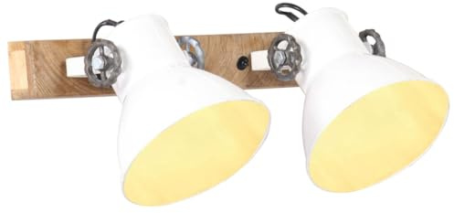 vidaXL Wandlampe Industriestil Wand Lampe Leuchte Wandleuchte Wohnzimmer Beleuchtung Industrielampe Wandbeleuchtung Weiß 45x25cm E27