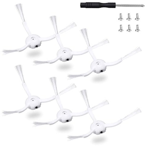 UPUPDAY 6pcs Brosses Latérales pour Xiaomi Roborock Q Revo Serie/Q7 Max/Q8 Max/S7 Max Ultra/S7 MaxV Ultra/S7 Pro Ultra/Q5 Pro+/S8/S8 Plus/S8 Pro Ultra/S5 Max/S6 Max/S6 Pure/S6/S60/S65/S5/S50/S51/S55
