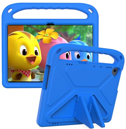 Eabhulie Carcasa para Huawei Mediapad T5 10.1 Antigolpes Funda de EVA con Asa y Soporte, Cubierta Ligera y Antideslizante para Niños Azul