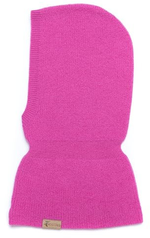 KNITAS Cappello Lavorato a Maglia monostrato in Lana Merino e Cashmere per Neonati e Bambini Piccoli I Passamontagna Morbido e Caldo per Bambini in Fucsia - Taglia (50-54) per 3+ Anni
