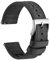 WOCCI 22mm Segeltuchstoff Uhrenarmband, Schnellverschluss, Ersatzband, Silberne Schnalle (Dunkelgrau)