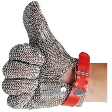 Guantes de trabajo resistentes a cortes Guante de acero inoxidable 316 resistente a cortes de nivel 5, de grado alimenticio, con dedos completos y malla anticortes, for uso industrial Operación antide