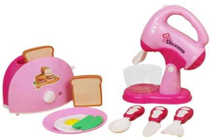 Sharplace Simulation Küchenspielzeug, Miniaturgeräte, Rollenspiel, pädagogisches Rollenspielspielzeug, Mixer für Kinder, Mädchen, Jungen, Vorschule, Rosa