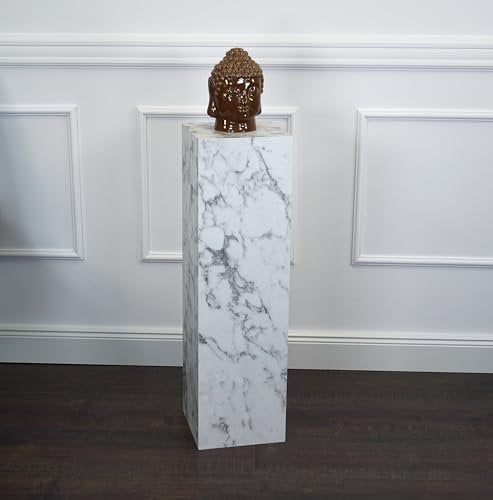 freeroom24, Blumensäule, Säule, Dekosäule, Podest, Ilja, Marmor Bianco, 20 x 20 x 90cm