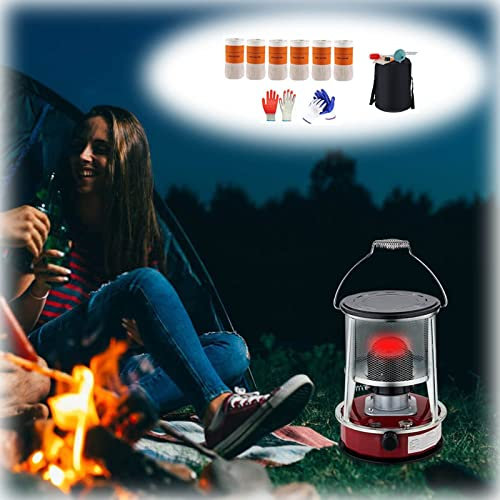 Poêle à pétrole, poêle à pétrole Portable pour intérieur et extérieur, Rouge (4,6 L, 6 WIC)