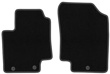 Velours-Fußmatten vorne passend für Hyundai i20 I 2008-2014, Schwarz, BASIC | passend für Schrägheck; dünner Velours-Teppich (Polypropylen), ca. 4 mm; rutschfest, runde Befestigungen (Typ HK)