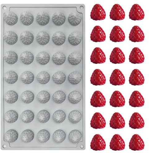 Moule en silicone pour framboises, 35 cavités, 29,7 x 17,4 cm, moule à chocolat pour bonbons