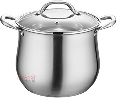 ETZRYSYB Olla para sopa de acero inoxidable, olla para estofado, a prueba de desbordamiento, doble oreja, doble fondo, tipo tambor, olla ultra alta, olla multiusos de acero inoxidable, regalo