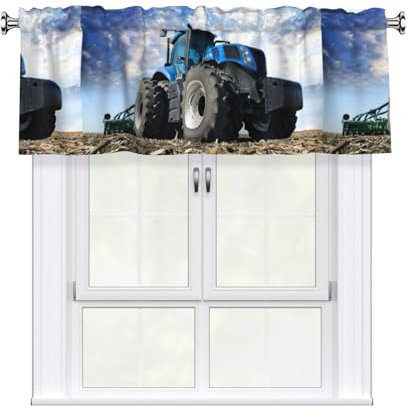 HKHLHLH Fenstervolants mit Traktor-Druck, für Küche, Keller, Vorhang zum Abdunkeln