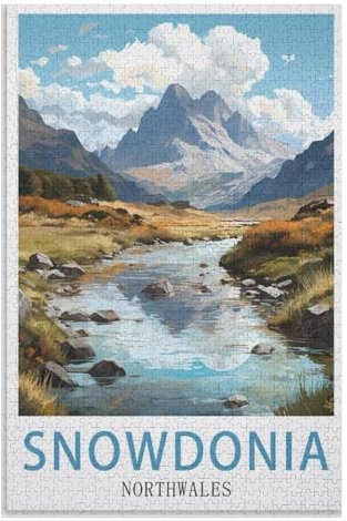 puzzles for adults, family puzzle game birthday gifts, Snowdonia North Wales，Adults 1000 Piece Jigsaw Puzzle- Christmas，38x26，paper puzzle，AA-514
