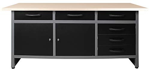 Ondis24 Werkbank Werktisch 160 cm Montagewerkbank Schubläden Türen Werkstatt