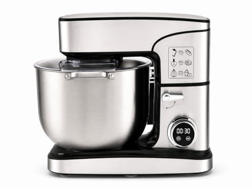 Batidora Amasadora Profesional 2800W, 16L, Robot de Cocina Multifunción con Bol de Acero Inoxidable, 6 Velocidades, Pantalla Digital, Accesorios para Amasar, Mezclar y Batir