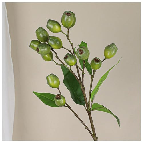 Ramo Di Eucalipto Artificiale Con Bacche Ulivo Finto Frutti In Schiuma Foglie In Plastica E Filo Ferro Modellabile For Decorazioni Casa Matrimonio Centrotavola Stile Rustico(Green)