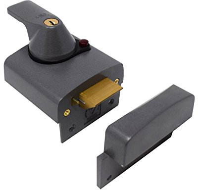 Yale P-BS2-DMG-PB-40, BS2 British Standard Nightlatch, Dark Metallic Finish, High Security Approved by Insurance Companies, Dark Metallic Gray, 40 mm