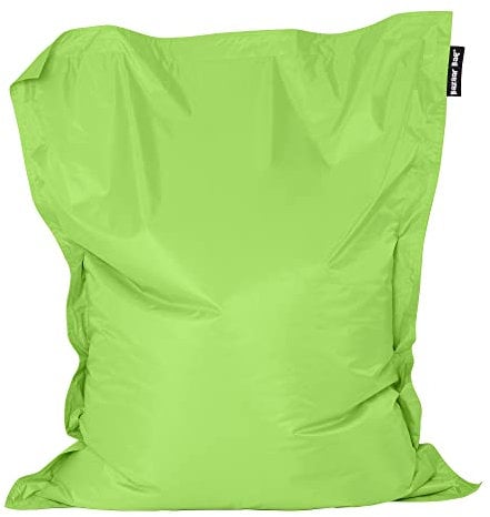 Bean Bag Bazaar Giant Bean Bag, Lime Green, Water Resistant Fabric, Outdoor Beanbag, Floor Cushion with Filling Included, 180cm x 140cm, Extra Wide Garden Chairs, Outdoor Seating, Garden, Patio