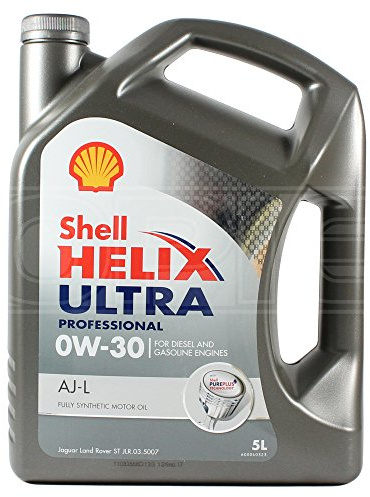Shell Helix Ultra Professional AJ-L, 0W-30 Fully Synthetic Motor Oil, For Diesel and Gasoline Engines, 5 L