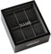 CASE ELEGANCE Uhrenbox 2x3 Modernes Schwarzes Finish mit Aluminiumgriff - für 6 Uhren mit Echtglas Top