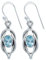 Ohrringe 925 Silber Blau Topas hellblauer Stein Edelstein Ohrhänger echt Silber Damen Sterling Silber Hänger Geschenk (MOH-142-62)
