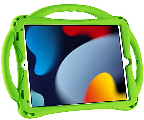 TopEsct iPad 7th/8Tth/9th Funda Niños Shock Proof Silicona Lightweight Kids Protector Cover Case con Manija para iPad 9th Gen 10.2 (2021)/iPad 8th Gen 10.2 (2020) iPad 7th Gen 10.2 (2019)(Verde)