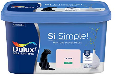 Dulux Valentine Peinture Si Simple Peinture Intérieure Toutes Pièces - Peinture Mur et Plafond, Porte et Plinthe - Couleur : Le Rose Satin - 2,5 L