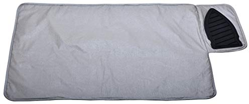 Portable Ironing Mat - Easily Change any Flat Surface into an Ironing Board. Features a Silicone Slip Resistant Iron Rest to Safely Place your Hot Iron. Easy to Take Along when Traveling.