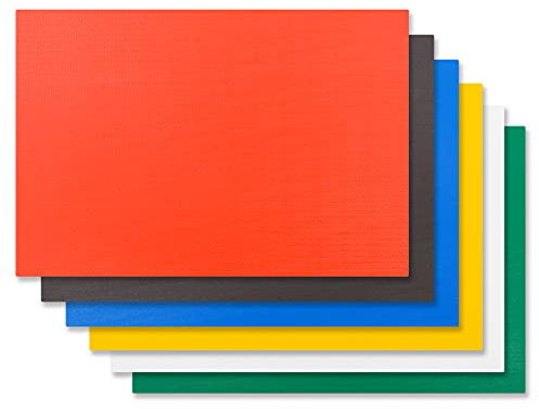 CMI Commercial Grade Cutting Board for Kitchens,Cutting Board Set,Plastic Chopping Board,18 x 12 x 1/2 Inch, Multi-Color 6 of Pack Set,NSF Certified,for Vegetable Meat or Cheese