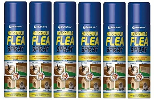 Pestshield 6x Flea Spray Flea & Larvae killer Dog Pets Bed Carpet Home 200ml