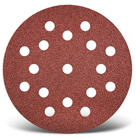 MENZER Red Schleifscheiben 125 mm, 17-Loch (50 Stk.) K60 | f. Exzenterschleifer, Normalkorund, Klettbefestigung