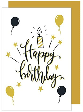Edition Seidel Premium Geburtstagskarte mit Goldprägung und Umschlag. Glückwunschkarte Grusskarte Billet Geburtstag Happy Birthday Mann Frau einzelne eine Sprüche Karte Gold (G3046 SW022)