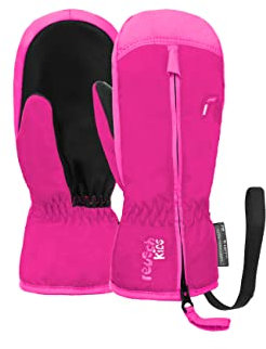 Reusch Ben Mitten extra warme und weiche Fausthandschuhe Winterhandschuhe Fäustlinge Kinder Babys Kleinkinder Mädchen und Jungen mit einem Reißverschluss, rosa, V (ca. 5-6 Jahre)