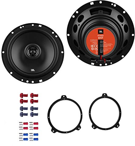 JBL Stage1 61F Lautsprecher mit Einbauset passend für BMW 3er Touring (E46) 1999-2005 Türen vorne 400 W 165mm 2 Wege Koax