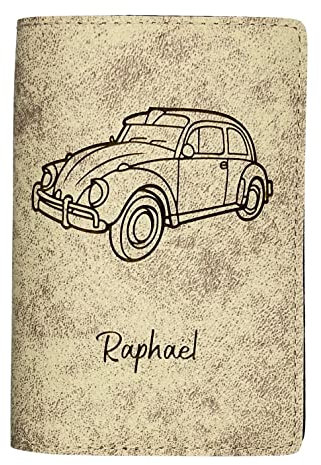 Porte Carte Grise Personnalisé, Pochette Made in France, Étui 100% Personnalisable, Protège Carte Grise Voopies, Protection Carte Grise Cuir. (Cookie)