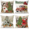 Sungeek 4er Set Weihnachten Kissenbezüge, Leinen Dekorative Zierkissenbezüge Weihnachtsmann Kissenbezug Deko Kissenhülle für Sofa Couch Schlafzimmer Wohnzimmer (50x50 cm, Schneemann)