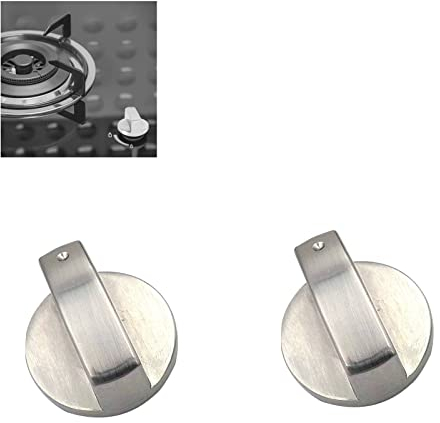 Bouton de Cuisinière à Gaz, Bouton de Cuisinière, Bouton de Poêle,Commutateur de Bouton de Four,Interrupteur de Plaque de Cuisson à Gaz en Métal,Accessoires de Rechange pour Cuisinière à Gaz, 2Pièces
