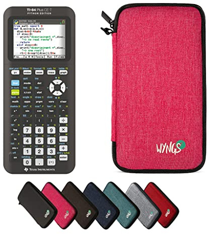 TI-84 Plus CE-T Python Edition inkl. WYNGS Schutztasche Pink - Grafikrechner - Basic Set