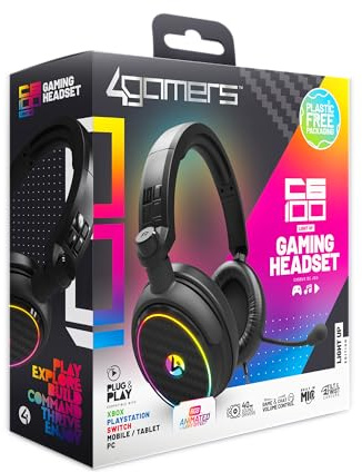 4Gamers C6-100 LED Gaming Headset, Multi-Format Compatible