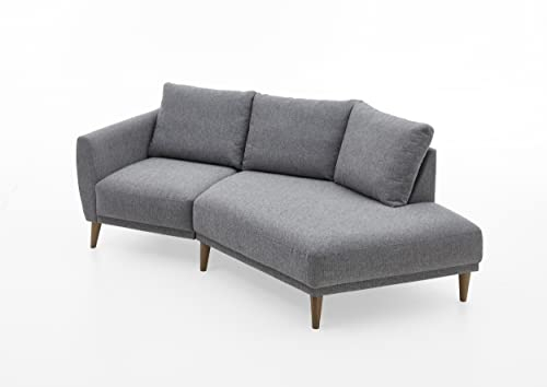 ATLANTIC home collection Polsterecke Elvis, im skandinavischen Stil, 220/127/91 cm, offenes Ende Rechts, Hellgrau