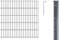 Alberts 679644 Doppelstabmattenzaun als 24 tlg. Zaun-Komplettset | verschiedene Längen und Höhen | anthrazit | Höhe 63 cm | Länge 27,5 m