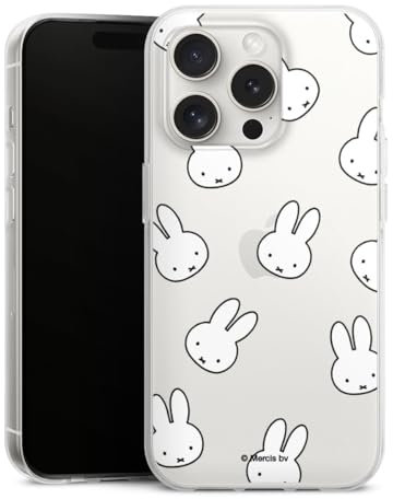 DeinDesign Silikon Hülle kompatibel mit Apple iPhone 15 Pro Case transparent Handyhülle Miffy Muster transparent