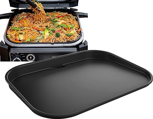 Grill Plate for Ninja XSKGRIDPLTEUK Woodfire Flat Plate for Ninja Woodfire Grill Pan Evenly Heated Ceramic Non-Stick Ceramic Coating Outdoor BBQ Accessories