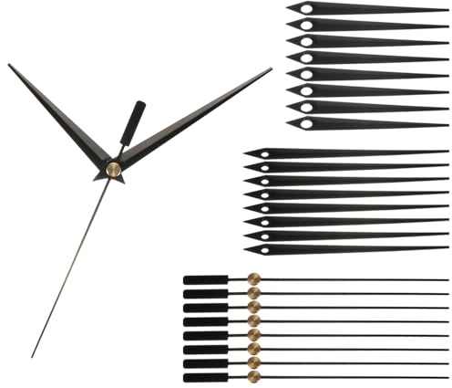 PATIKIL 8-teiliges Ersatz-Uhrzeiger-Set, Ersatz-Uhrzeiger-Set, schwarz | Uhrwerk aus Aluminium, Ersatzteile Wanduhrenreparatur DIY für, A01